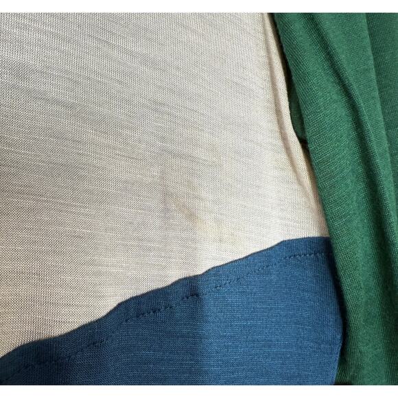 St. John Top Blouse Womens Medium Silk Blend Long Sleeve $295 Nautical SOFT NEW - Picture 7 of 13